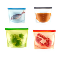 2 Pack Reusable Eco Friendly Silicone Microwave Freezer Bags (20.5*18*1cm)