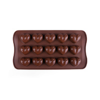 Silicone 15 Heart Ice Cube Tray Cake Mold Cookie Jelly Mould Baking Tool Brown