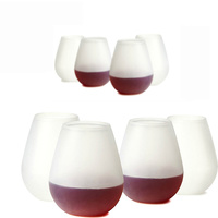 8 x Flexible Unbreakable Reusable BPA Free Silicone Wine Glasses White