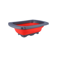 Collapsible Folding Silicone Kitchen Sink Food Strainer Red