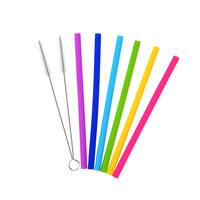 6 Pieces Eco-Friendly Reusable Drinking BPA-FREE Silicone Drinking Straws  