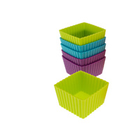 6 x Mini Silicone Cheesecake & Muffin Square Shaped Moulds (5cm x 3cm x 3cm)