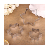 Set of 3 Stainess Steel Star Cookie Cutter Stainless Steel Pastry Baking Mold