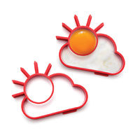 Set of 2 Sunny Side Up Silicone Fried Eggs Mould 100% BPA Free Silicone Red