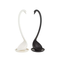 Novelty Swan Soup Ladle Loch Special Design Spoon Kitchen Tools Black/White 