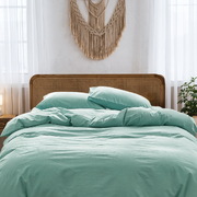 Duvet Cover Quilt Set Flat Cover Pillow Case Essential Green King