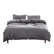 Duvet Cover Quilt Set Flat Cover Pillow Case Essential Black Single