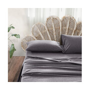 Sheet Set Bed Sheets Set Double Flat Cover Pillow Case Black Essential