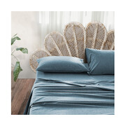 Sheet Set Bed Sheets Set Double Flat Cover Pillow Case Blue Essential