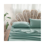 Sheet Set Bed Sheets Set Double Flat Cover Pillow Case Green Essential