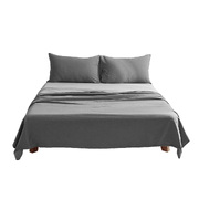 Sheet Set Bed Sheets Set Double Flat Cover Pillow Case Grey Inspired