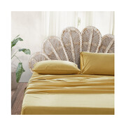 Sheet Set Bed Sheets Set Double Flat Cover Pillow Case Yellow Essential