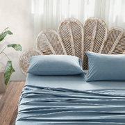 Sheet Set Bed Sheets Set Queen Flat Cover Pillow Case Blue Essential