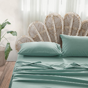 Sheet Set Bed Sheets Set Queen Flat Cover Pillow Case Green Essential