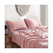 Cotton Bed Sheet set Queen Cover Pillow Case Pink Purple