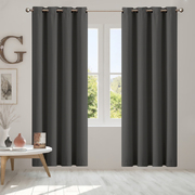 2x Blockout Curtains Durable Panels 3 Layers Eyelet Charcoal