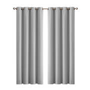 2x Blockout Curtains Room Darkening 140x160cm Grey