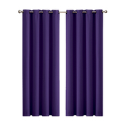 2x Blockout Curtains Panels 3 Layers Purple