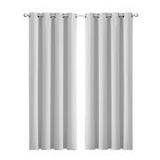 2x Blockout Curtains 3 Layers 140x230cm Grey