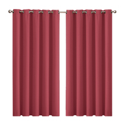2x Blockout Burgundy Curtains Panels 3 Layers