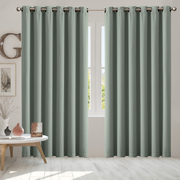 3 Layers Eyelet Blockout Curtains 240x230cm Grey