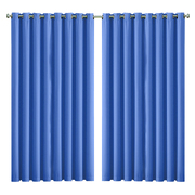 2x Blockout Curtains Panels 3 Layers Blue