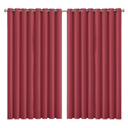 2x Blockout Curtains Panels 3 Layers Burgundy