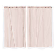 2x Blockout Curtains Panels 3 Layers with Gauze Room Darkening 140x230cm Rose