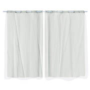 2x Blockout Curtains Panels 3 Layers with Gauze Room Darkening 140x230cm White