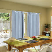 2x Blockout Curtains Panels 3 Layers with Gauze Room Darkening 180x213cm Aqua
