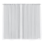 2x Blockout Curtains Panels 3 Layers with Gauze Room Darkening 180x213cm Grey