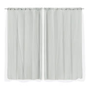 2x Blockout Curtains Panels 3 Layers with Gauze Room Darkening 180x213cm White