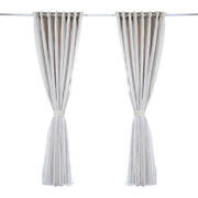 2x Blockout Curtains Panels 3 Layers with Gauze Room Darkening 240x213cm Sand