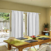 2x Blockout Curtains Panels 3 Layers with Gauze Room Darkening 240x230cm White