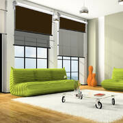 Modern Day/Night Double Roller Blinds Commercial Quality 120x210cm Black Black