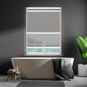 Modern Day/Night Double Roller Blinds Commercial Quality 60x210cm Albaster White