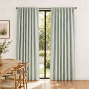 Blackout Curtains 2 Panels Thermal Linen Green | EXTG