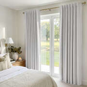 Blackout Curtains Linen Look 230x240cm 2 Pack | EXTG