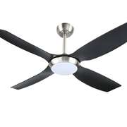 52 Inch Ceiling Fan With DC Motor, Light And Remote Control Black