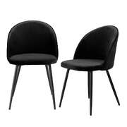 Stylish 2x Dining Chairs Kitchen Cafe Black - Multipurpose Use