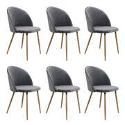 Luxury 6x Dining Chairs Seat French Grey - Space-Saving Design