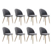 Compact 8x Dining Chairs Seat French Grey - Easy Assembly Classic