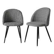 Luxury 2x Dining Chairs Kitchen Cafe Black and White - Foldable