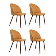 Elegant 4x Dining Chairs Seat French Mustard - Easy Assembly