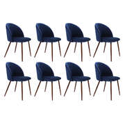 Contemporary 8x Dining Chairs Seat French Navy - Adjustable Height