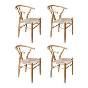 Minimalist 4x Dining Chairs Wooden Hans - Comfortable Design