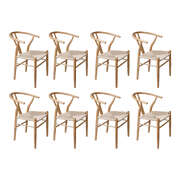 Minimalist 6x Dining Chairs Wooden Hans - Adjustable Height Classic