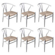 Cozy 6x Dining Chairs Wooden Hans White - Soft Cushion Classic