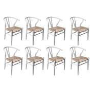 Functional 8x Dining Chairs Wooden Hans White - Foldable Function