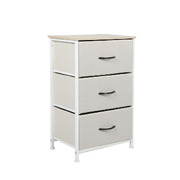 Chest of 3 Drawers Bedside Table Beige